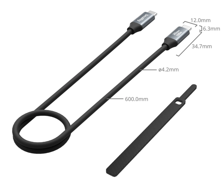 Кабель даних USB-C – USB-C, 60см, Smallrig 4789 - Фото 2 Кабель даних USB-C – USB-C, 60см, Smallrig 4789 - изображение 2