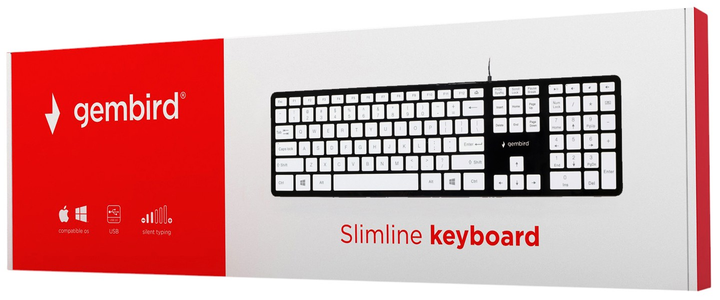 Мультимедійна клавіатура дротова Gembird KB-MCH-02-BKW Black/White (KB-MCH-02-BKW) - зображення 5