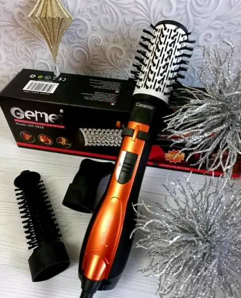 Вращающийся фен расческа с насадками Gemei GM-4828 воздушный стайлер для укладки волос - изображение 4