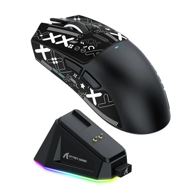 Игровая беспроводная мышка Attack Shark X11 (63g) (RGB) Черная - изображение 2