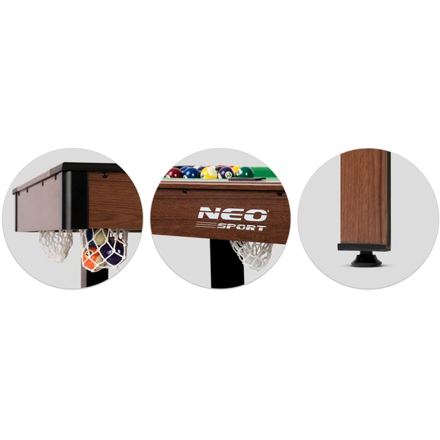 Більярдний стіл 122 х 61 х 76 см Neo-sport NS-807 темно-коричневий - Фото 7 Більярдний стіл 122 х 61 х 76 см Neo-sport NS-807 темно-коричневий - изображение 7