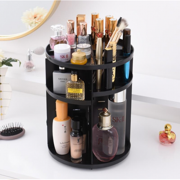 Подставка-органайзер для косметики поворотная 360° ROTATION COSMETIC ORGANIZER 31 см × 23 см Черный - изображение 2
