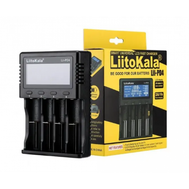 Універсальний зарядний пристрій LiitoKala Lii-PD4 Ni-Mh/Li-ion/LiFePo4 220V/12V 4 канали з екраном - зображення 6