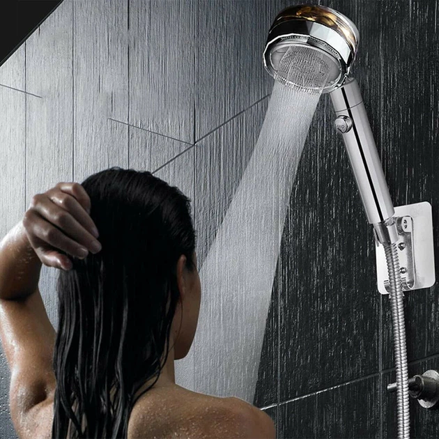 Душова лійка SmartLife WC-007 турбо вентилятор + фільтр + режим Стоп Chrome/Silver - зображення 2