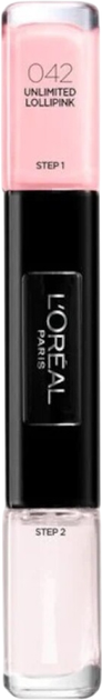 Лак для нігтів L'Oreal Paris Infallible 2 в 1 042 Unlimited Lollpink 2 x 5 мл (30120525) - зображення 1