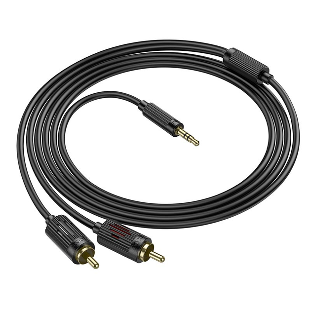 Аудиокабель HOCO UPA28 3.5 double lotus RCA audio cable Black (6942007607759) - изображение 6