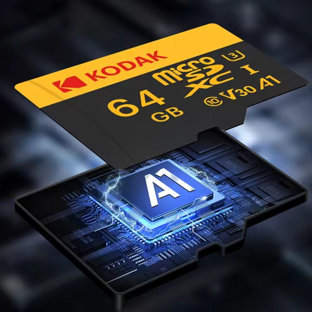 Карта памяти MicroSDHC Kodak U3 A1 Class 10 128Gb с адаптером - изображение 2