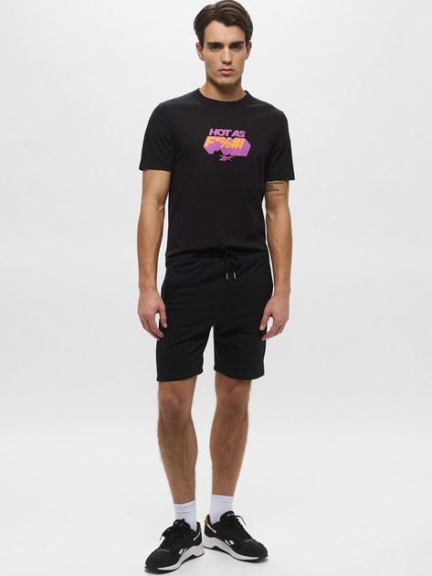 Футболка бавовняна довга чоловіча Reebok Gs Hype Text Tee 100218834 S Чорна (1200161542015) - зображення 3