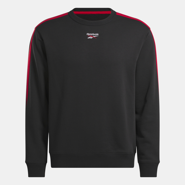 Bluza bez kaptura męska Reebok Ri Cross Check Crew 100215502 S Czarna (1200161370199) - obraz 4