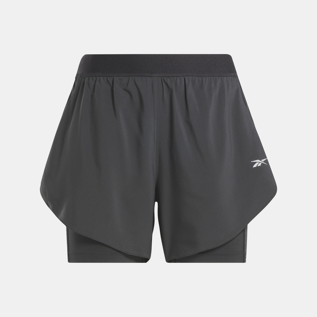 Spodenki sportowe damskie krótkie Reebok Running 2 In 1 Short 100075412 L Czarne (1200143285565) - obraz 5