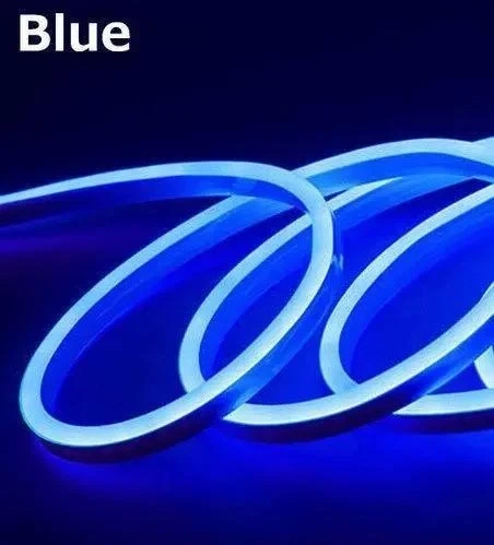 Гнучка силіконова неонова стрічка LED NEON 0740 5M Blue 12V-220V Синя - зображення 2