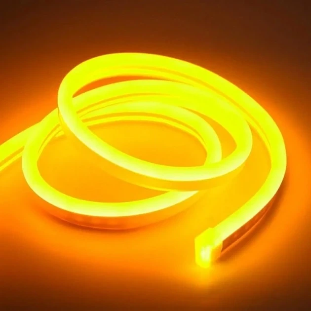 Гнучка силіконова неонова стрічка LED NEON 0729 5M Yellow 12V-220V Жовта - Фото 2 Гнучка силіконова неонова стрічка LED NEON 0729 5M Yellow 12V-220V Жовта - зображення 2
