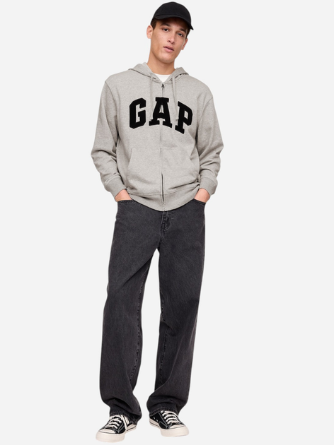 Bluza męska rozpinana streetwear z kapturem GAP 868454-09 S Szara - obraz 3