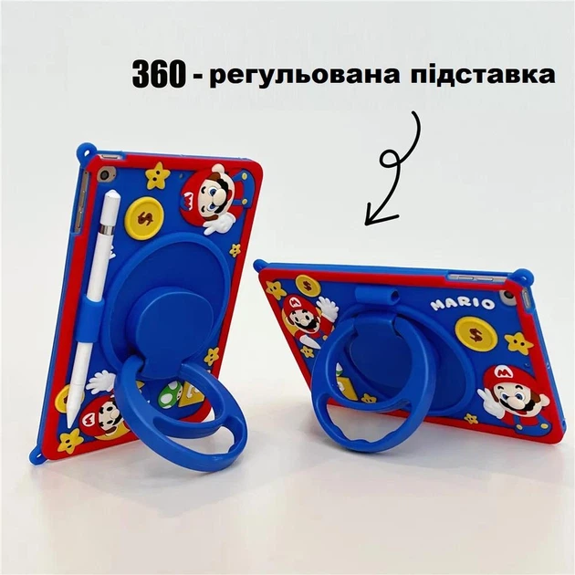 Чехол детский Silikon Power с подставкой и ремешком Apple iPad Air 3 (2019) 10.5" экран Super Mario - изображение 3