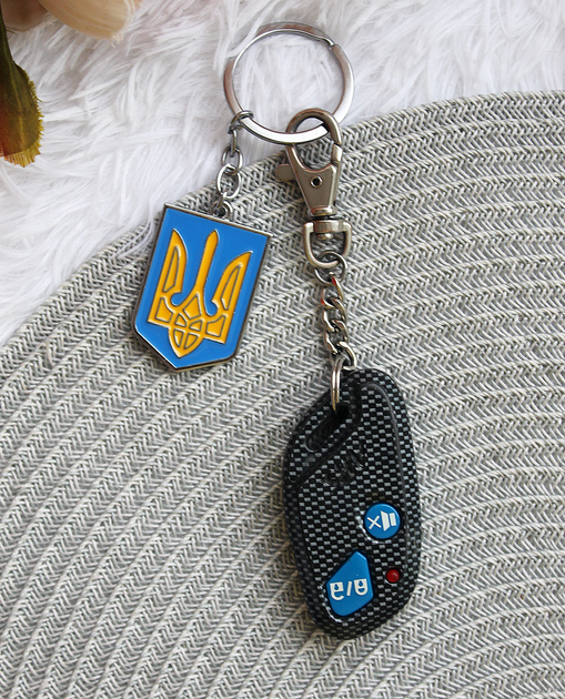 Брелок для ключів металевий нержавіючий Герб України - Фото 3 Брелок для ключів металевий нержавіючий Герб України - зображення 3