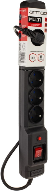 Мережевий фільтр Armac Multi M6 6 розеток 2.5 м Black (M6/25/CZ) - зображення 9