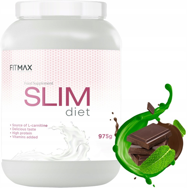 Протеїнова добавка Fitmax Slim Diet Jar Chocolate-Mint 975 г (5902385241700) - зображення 1