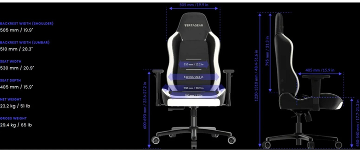 Ігрове крісло Vertagear SL3800 Black/White (VG-SL3800SE_WT) - зображення 12