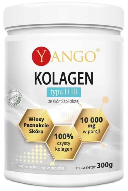 Suplement diety Yango Kolagen Rybny Typ II i III na włosy i skórę 300 g (5907483417149) - obraz 1