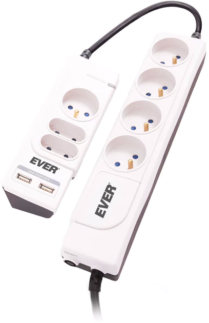 Мережевий фільтр Ever Office Plus 7 розеток 2 USB-A 3 м White (T/LZ06-OFP018/0000) - зображення 1