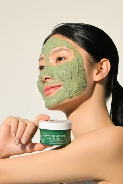 Maseczka do twarzy z glinką Axis-Y Mugwort Pore Clarifying Wash Off Pack dla skóry problematycznej 100 ml (8809634610102) - obraz 5