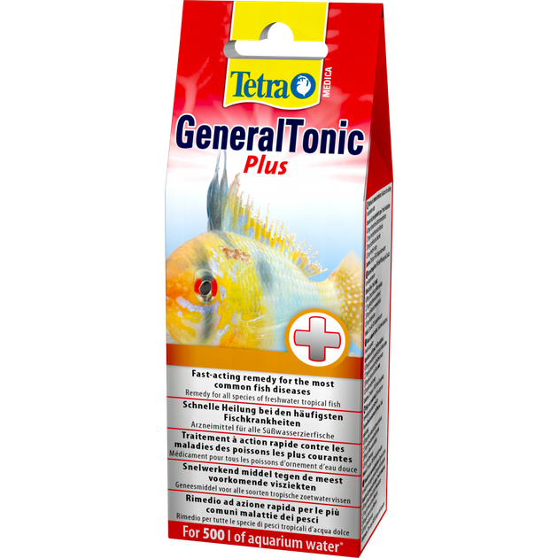Препарат для лечения аквариумных рыб от бактерий и паразитов Tetra Medica General Tonic Plus 20 мл на 500 л - изображение 3