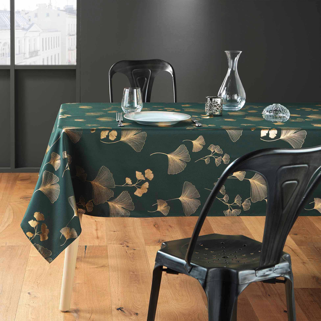 Скатертина Douceur d'interieur Blooming прямокутна зелена 150 x 300 см (3574387231908) - зображення 4