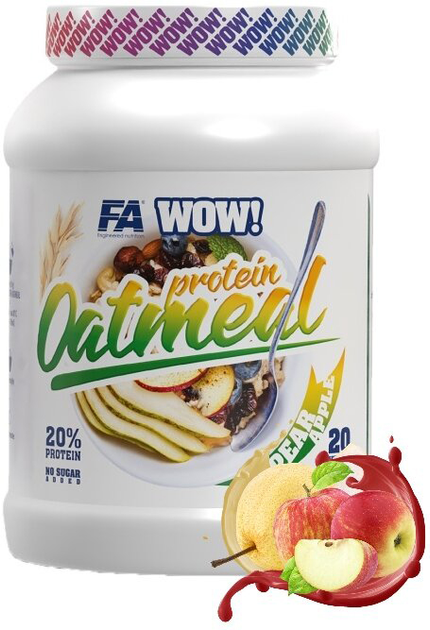 Mieszanka białkowa Fa Wow Protein Oatmeal Pear-Apple 1000 g (5902448259154) - obraz 1