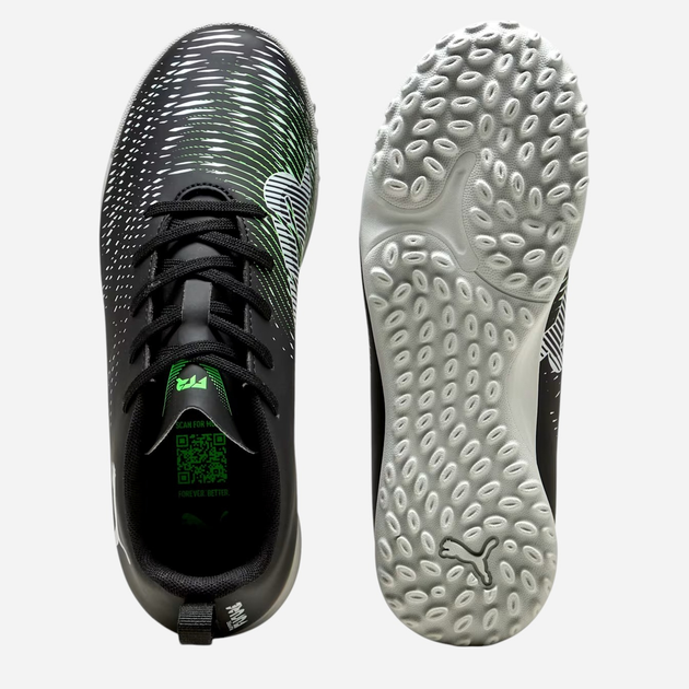 Підліткові футбольні бутси-сороконіжки для хлопчика Puma Future 8 Play TT Jr 10839602 38 (5UK) Чорні з темно-зеленим (4067983091087) - зображення 4