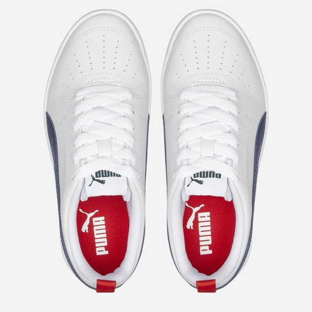 Підліткові кеди для хлопчика Puma Rickie Jr 38431109 37 (4UK) Білі з темно-синім (4065449327756) - зображення 6