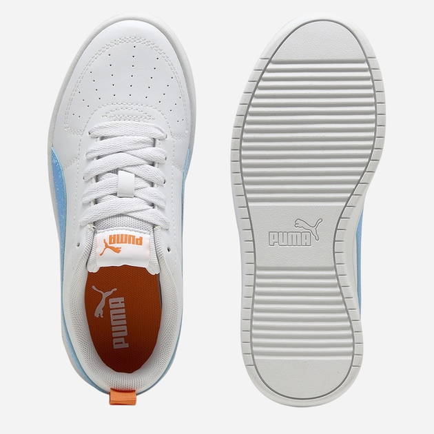 Підліткові кеди для хлопчика Puma Rickie Jr 38431137 36 (3.5UK) Білі з блакитним (4067983865022) - зображення 4