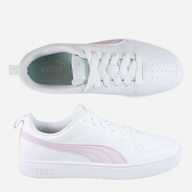 Sneakersy młodzieżowe dziewczęce Puma Rickie Jr 38431138 36 (3.5UK) Białe z różowym - obraz 5