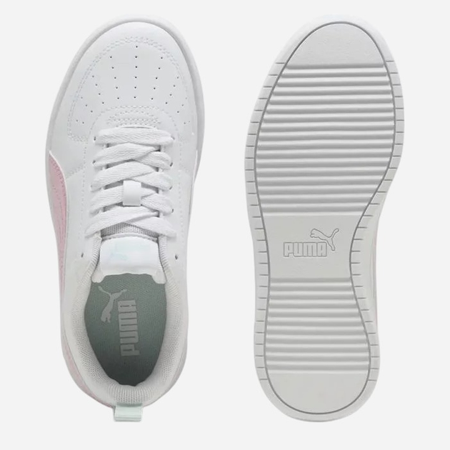 Sneakersy młodzieżowe dziewczęce Puma Rickie Jr 38431138 37.5 (4.5UK) Białe z różowym - obraz 6