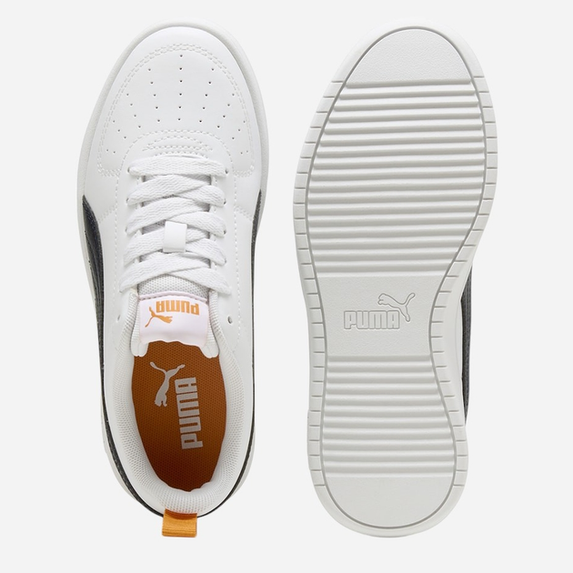Підліткові кеди для хлопчика Puma Rickie Jr 38431140 37.5 (4.5UK) Білі з чорним і помаранчевим (4067983800306) - зображення 7
