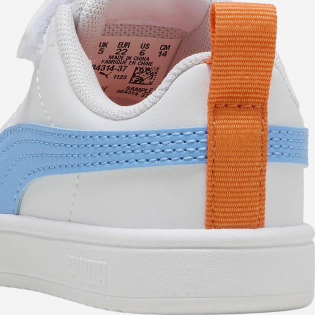 Дитячі кеди для хлопчика Puma Rickie AC+ Inf 38431437 23 (6UK) Білі з блакитним (4067983866906) - зображення 5