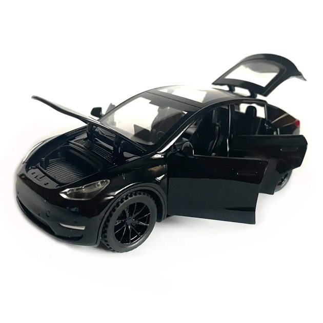 Інерційна металева машинка Tesla Y, 39110 Авто Експерт з світловими та звуковими ефектами Чорна 1:32 - изображение 4