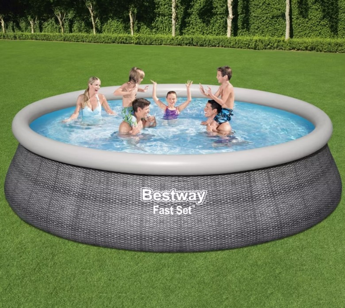 Basen rozporowy Bestway Fast Set 457 x 107 cm 57372 Szary (6942138984675) - obraz 8