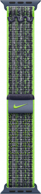 Ремінець Apple Nike Sport Loop для Apple Watch 41mm Bright Green/Blue (MTL03) - зображення 2