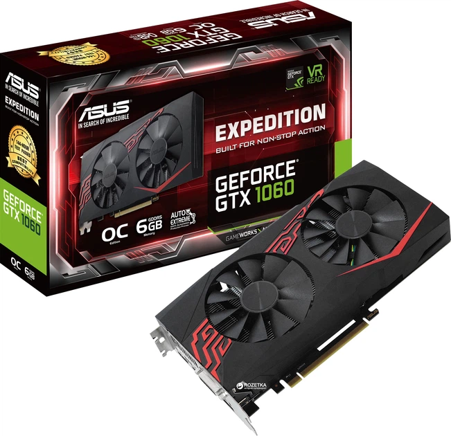 Відеокарта Asus PCI-Ex GeForce GTX 1060 Expedition OC 6GB GDDR5