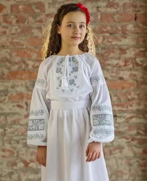 Дитяча сукня-вишиванка vishivano4ka 818-1 146 біла - Фото 2 Дитяча сукня-вишиванка vishivano4ka 818-1 146 біла - изображение 2