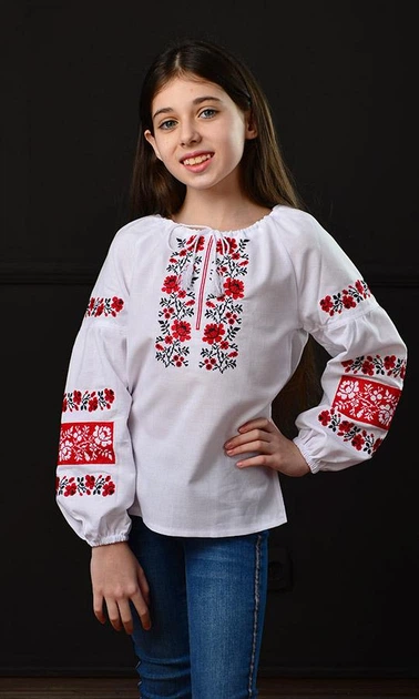 Дитяча вишиванка для дівчинки vishivano4ka 918-2 116-122 біла - Фото 1 Дитяча вишиванка для дівчинки vishivano4ka 918-2 116-122 біла - зображення 1