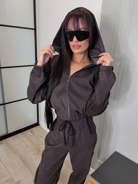 Жіночий вельветовий костюм на блискавці Uaclothes 42-44 Коричневий (like31429-116371349) - изображение 4