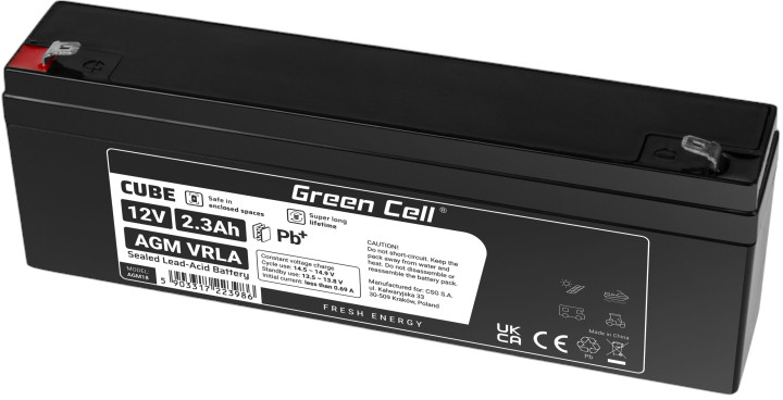 Akumulator Green Cell AGM VRLA 12V 2.3Ah (5903317223986) - obraz 2