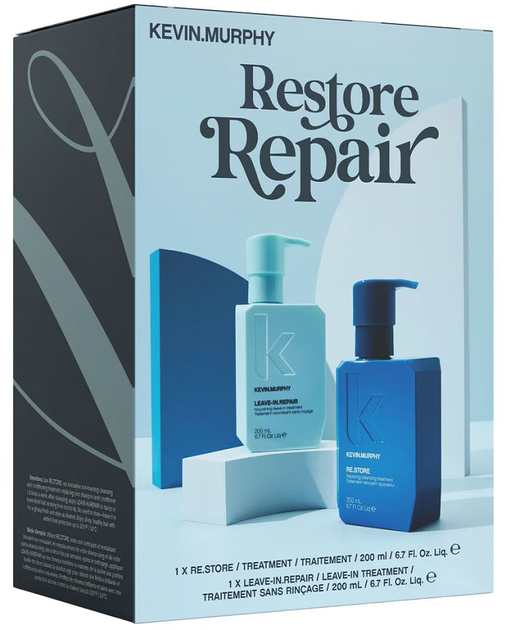 Набір по догляду за волоссям Kevin Murphy Restore Repair Догляд поживний без ополіскування 200 мл + Догляд очищувальний відновлювальний 200 мл (9339341062622) - зображення 1