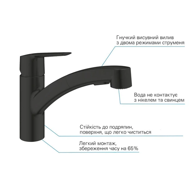 Змішувач для кухні Grohe QuickFix Start 303072431 - изображение 7