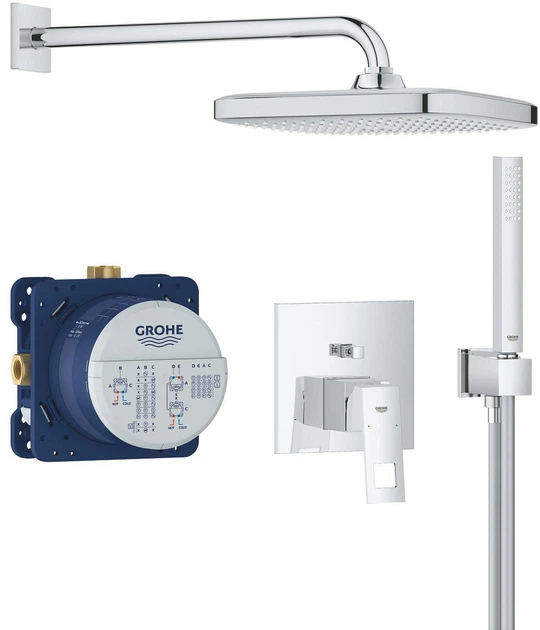 Душовий гарнітур прихованого монтажу GROHE Eurocube Tempesta 250 Cube 25289000 - Фото 1 Душовий гарнітур прихованого монтажу GROHE Eurocube Tempesta 250 Cube 25289000 - зображення 1