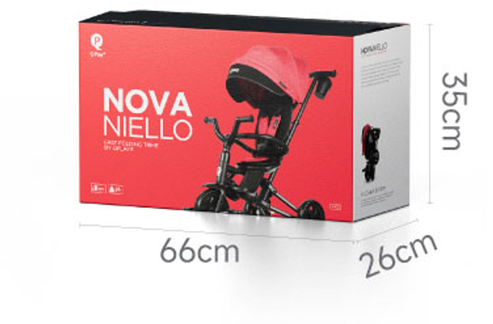 Велосипед дитячий Qplay Nova Niello Tricycle Складаний Триколісний з батьківською ручкою Red (S700-12Nova+EvaRed) - зображення 9