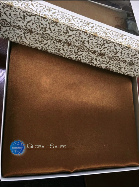 Атласное Бордово-бронзовое полуторное постельное белье Moka Textile 145*210 - изображение 9