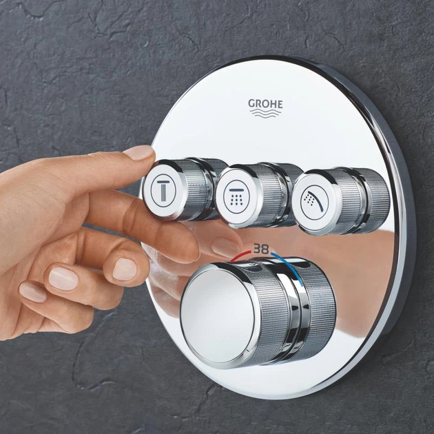 Зовнішня частина термостатичного змішувача Grohe Grohtherm SmartControl 29121000 на 3 виходи - изображение 3