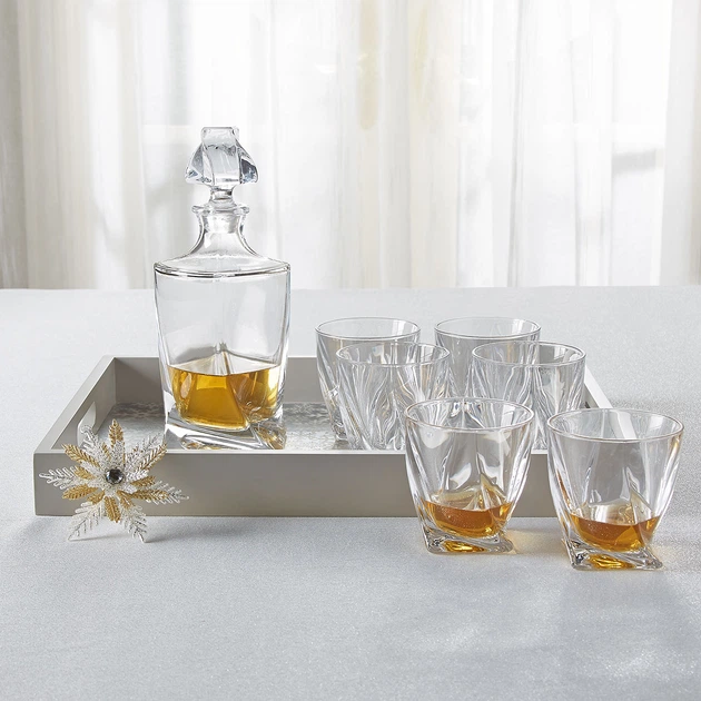 Набор низких стаканов для виски Bohemia Quadro 340 мл 6 шт (2K936